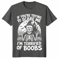 Terrified of boobs shirt in dark heather