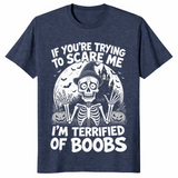 Terrified of boobs shirt in heather navy