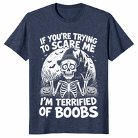 Terrified of boobs shirt in heather navy