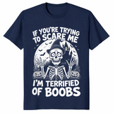 Terrified of boobs shirt in navy