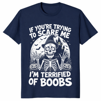 Terrified of boobs shirt in navy