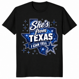 Texas cowgirl shirt in vintage design, black shirt color