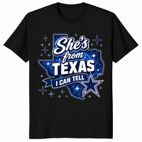 Texas cowgirl shirt in vintage design, black shirt color