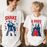 4th of July couples shirt in white