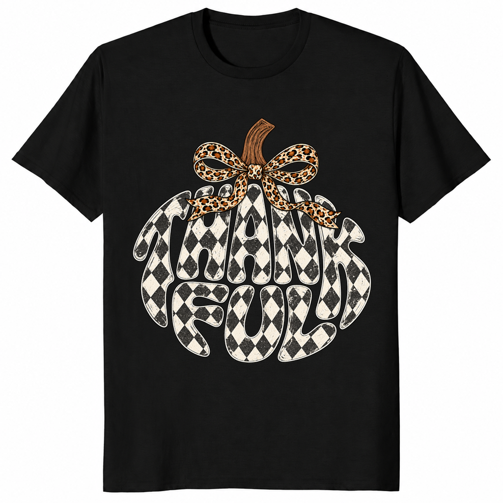 Thankful pumpkin shirt in Black