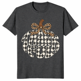 Thankful pumpkin shirt in Dark Heather Grey