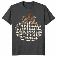 Thankful pumpkin shirt in Dark Heather Grey