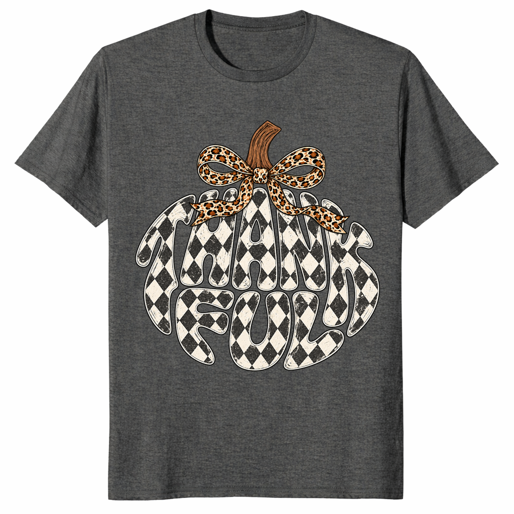 Thankful pumpkin shirt in Dark Heather