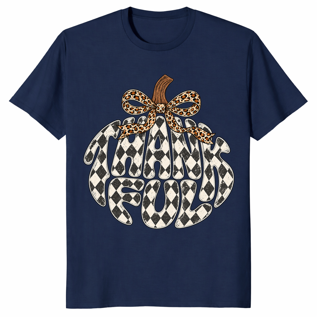 Thankful pumpkin shirt in Navy