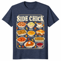 Thanksgiving side chick shirt in heather navy