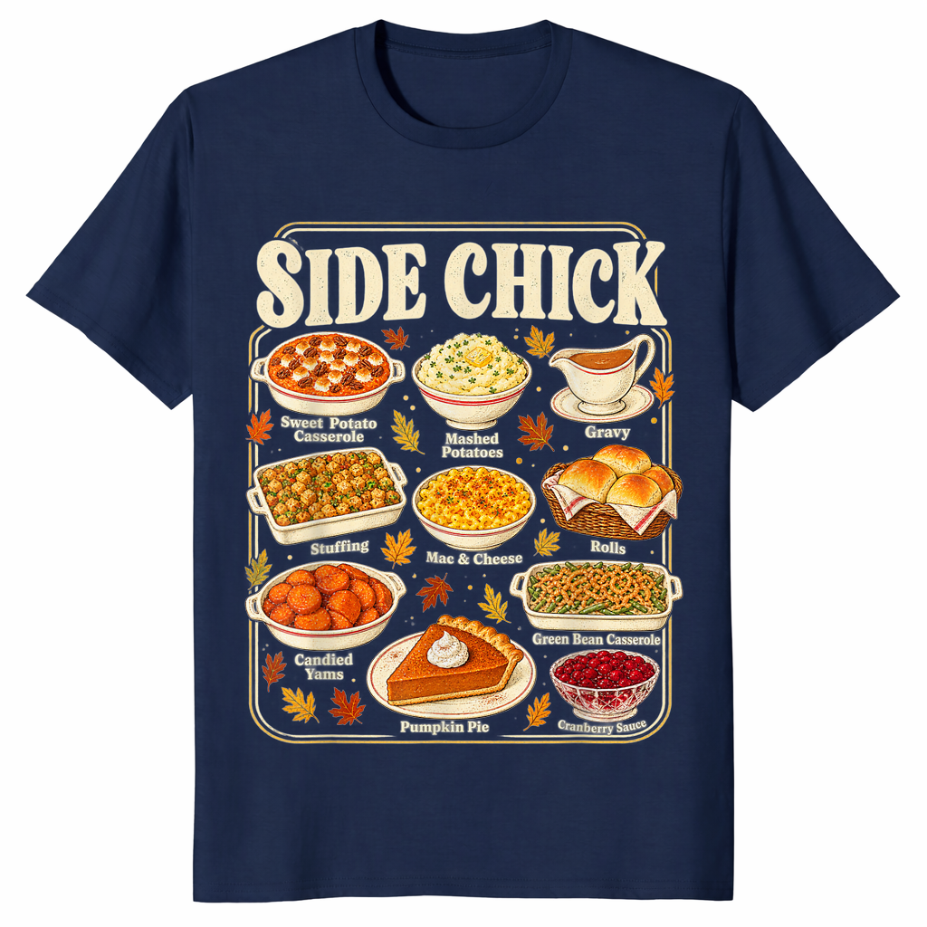 Thanksgiving side chick shirt in navy