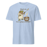 Cuccico That’s It You’re Going in the Soup Funny Frog Meme Tee in light blue