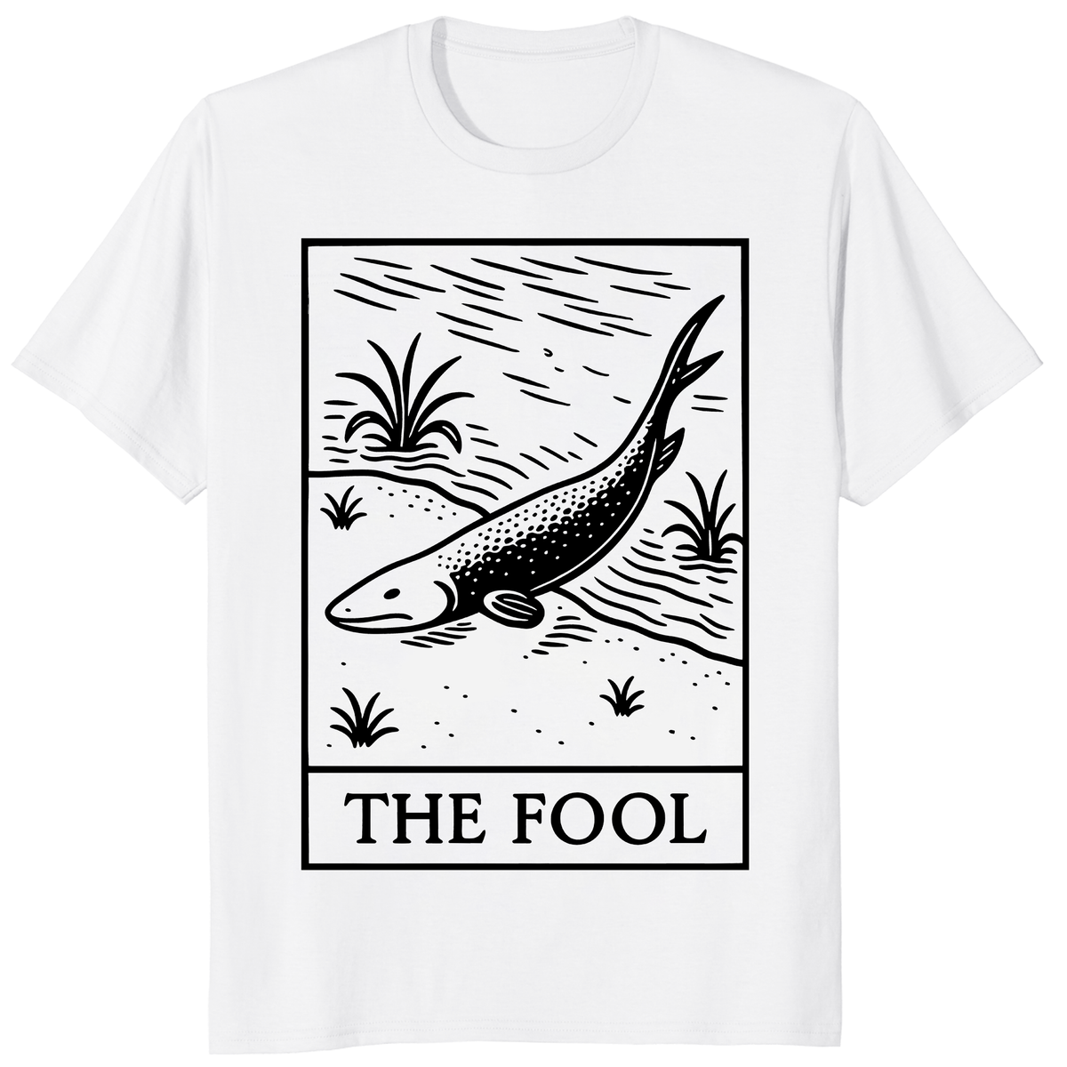 The Fool Tarot Card T-Shirt – Fish Walking Graphic Unisex Tee | Cuccico