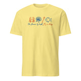 Cornsilk yellow The Human World Is a Mess shirt by Cuccico, Disney humor Sebastian crab tee