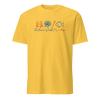 The Human World Is a Mess shirt in Daisy yellow by Cuccico with Funny Sebastian crab quote