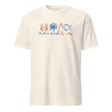 Natural cotton-colored Funny Sebastian crab shirt by Cuccico with The Human World Is a Mess design