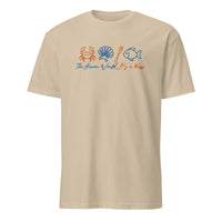 The Human World Is a Mess shirt in Sand color by Cuccico featuring Sebastian crab design