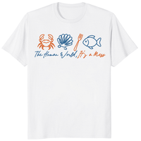 White The Human World Is a Mess shirt by Cuccico, Funny Little Mermaid Sebastian crab quote tee