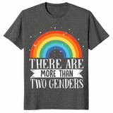 There Are More Than Two Genders rainbow pride tee in dark heather