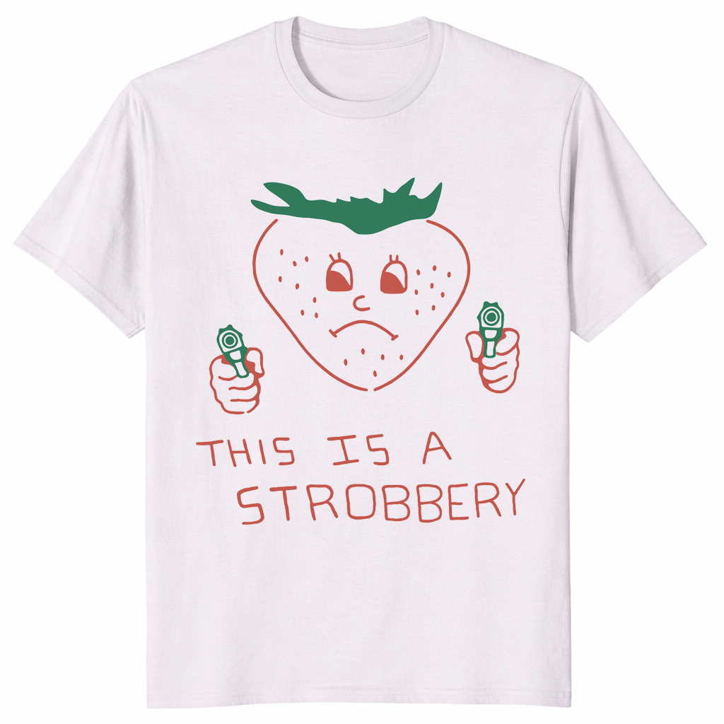 Ice grey This is Strobbery shirt funny wordplay tee