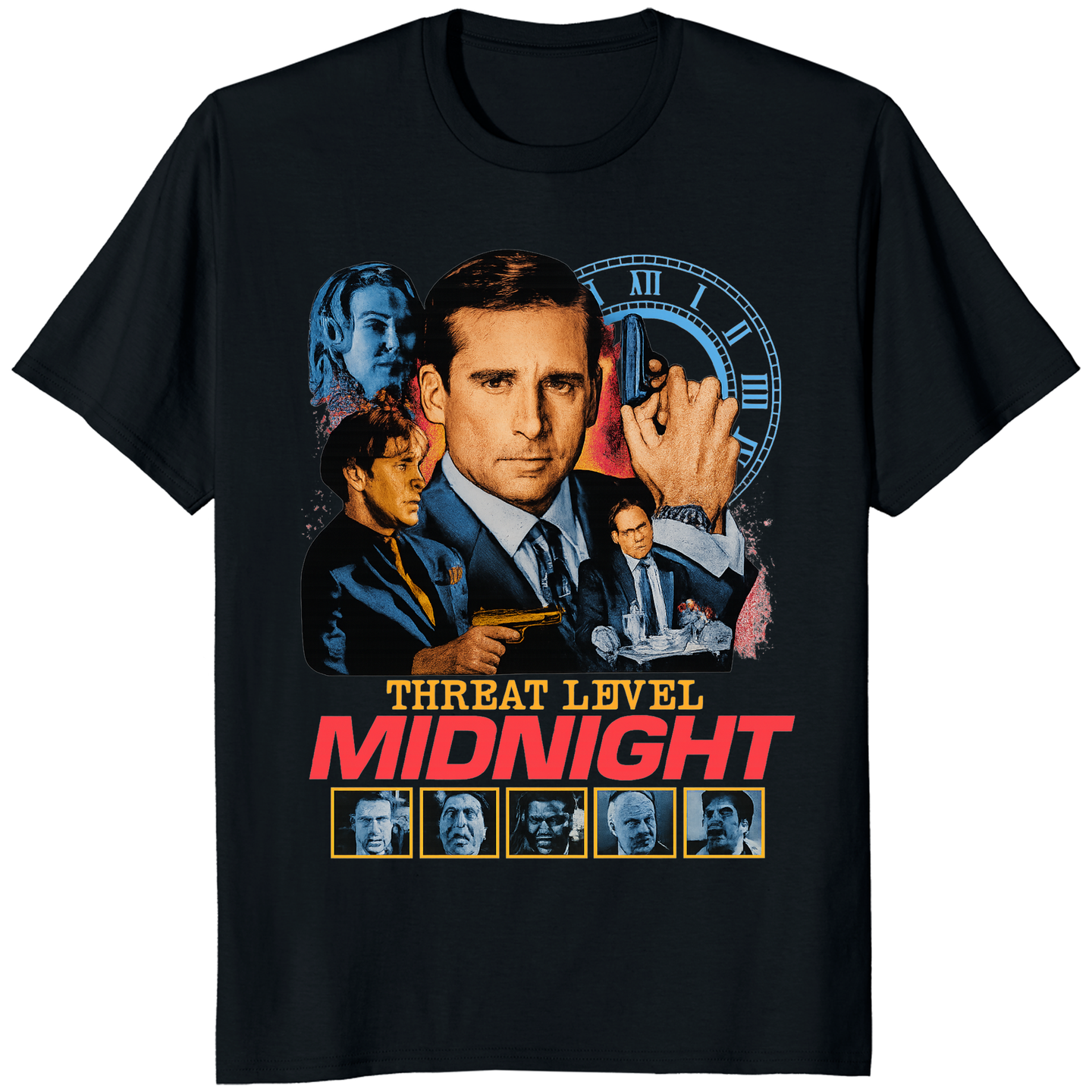 Threat Level Midnight Retro Michael Scarn T-Shirt in Black by Cuccico