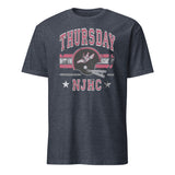 Heather Navy Thursday NJHC Helmet T-Shirt with MetLife Stadium design by Cuccico