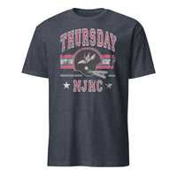 Heather Navy Thursday NJHC Helmet T-Shirt with MetLife Stadium design by Cuccico