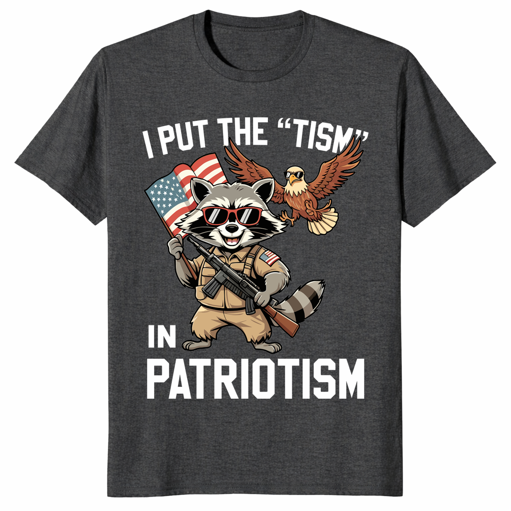 Dark heather grey Tism In Patriotism shirt for 4th of July