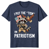 Heather navy Tism In Patriotism shirt for funny patriotic gifts