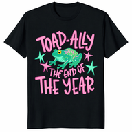 black-teacher-teeToad-Ally The End Of The Year Shirt with frog graphic on black teacher tee