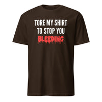 Tore My Shirt to Stop You Bleeding T-Shirt in Dark Chocolate Brown by Cuccico