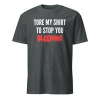 Tore My Shirt to Stop You Bleeding T-Shirt in Dark Heather Grey by Cuccico