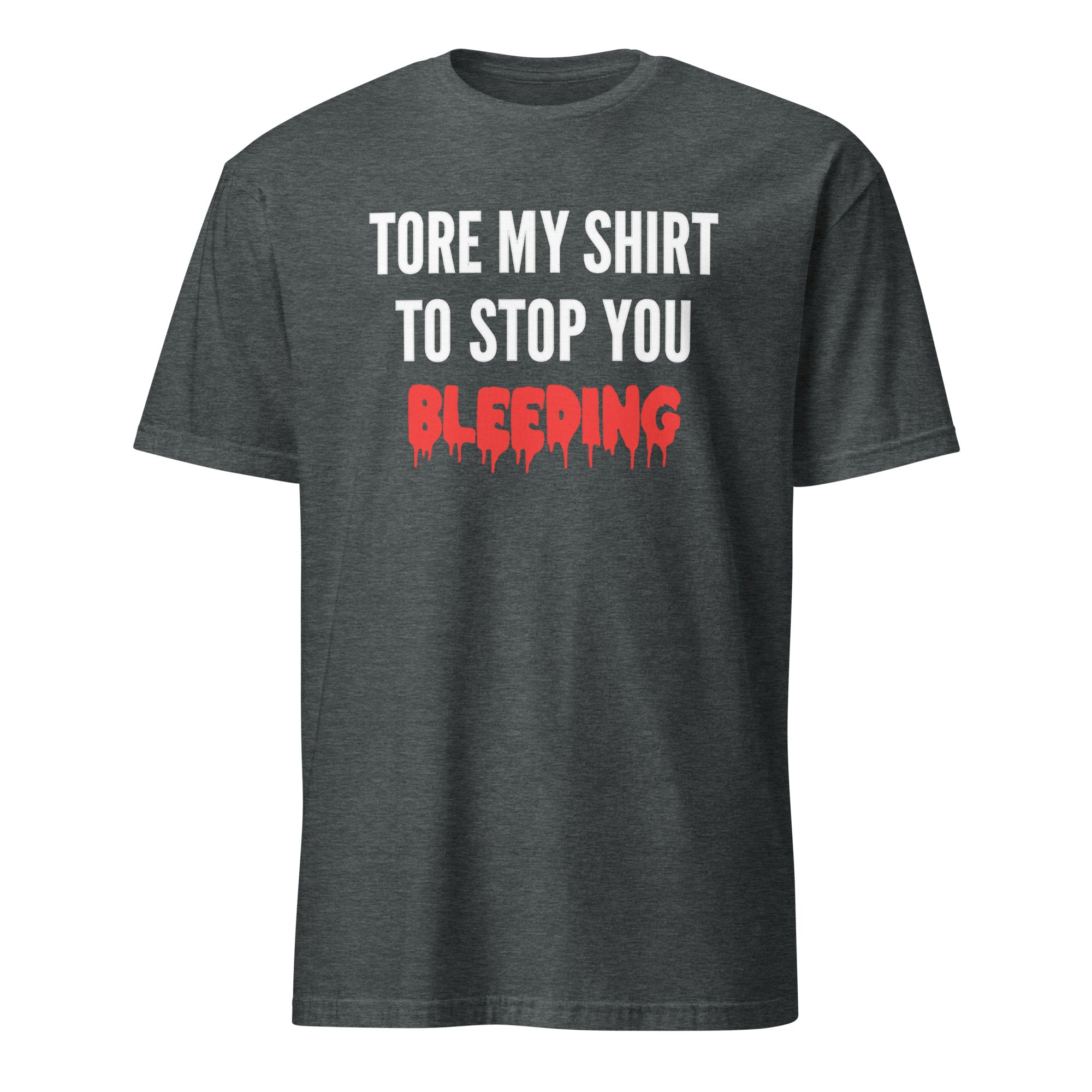 Tore My Shirt to Stop You Bleeding T-Shirt in Dark Heather Grey by Cuccico