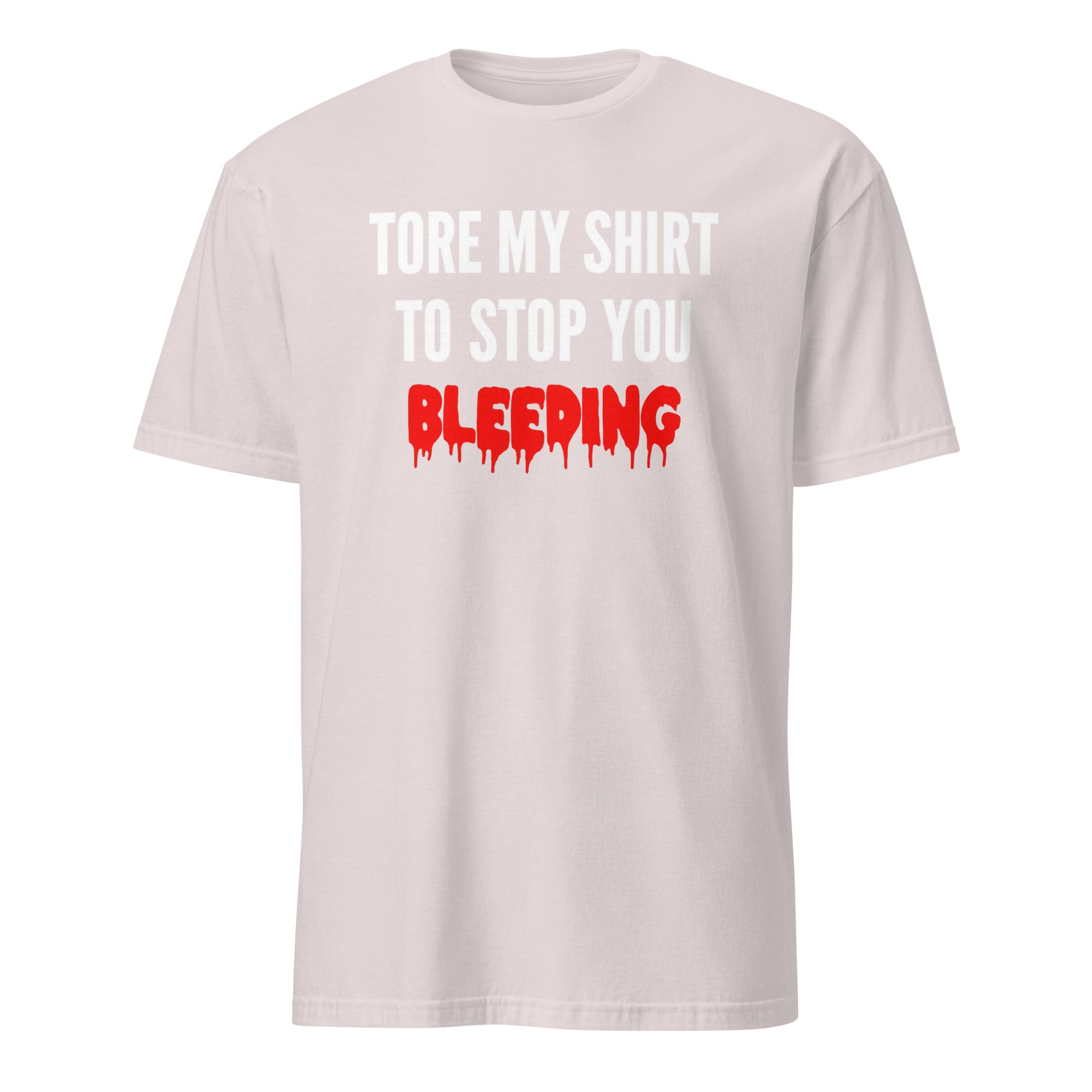 Tore My Shirt to Stop You Bleeding T-Shirt in Ice Grey by Cuccico