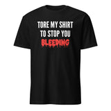 ore My Shirt to Stop You Bleeding T-Shirt in White by Cuccico