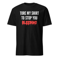 ore My Shirt to Stop You Bleeding T-Shirt in White by Cuccico