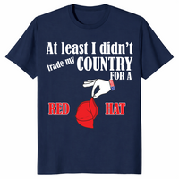 Traded my country for a red hat sarcastic shirt in navy