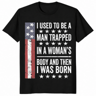 Trapped in a woman's body sarcastic shirt in black