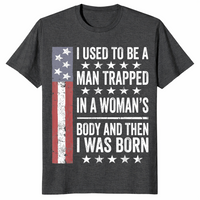 Trapped in a woman's body sarcastic shirt in dark heather grey