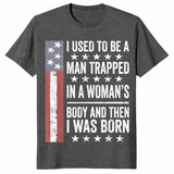 Trapped in a woman's body sarcastic shirt in dark heather