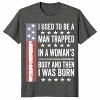 Trapped in a woman's body sarcastic shirt in dark heather