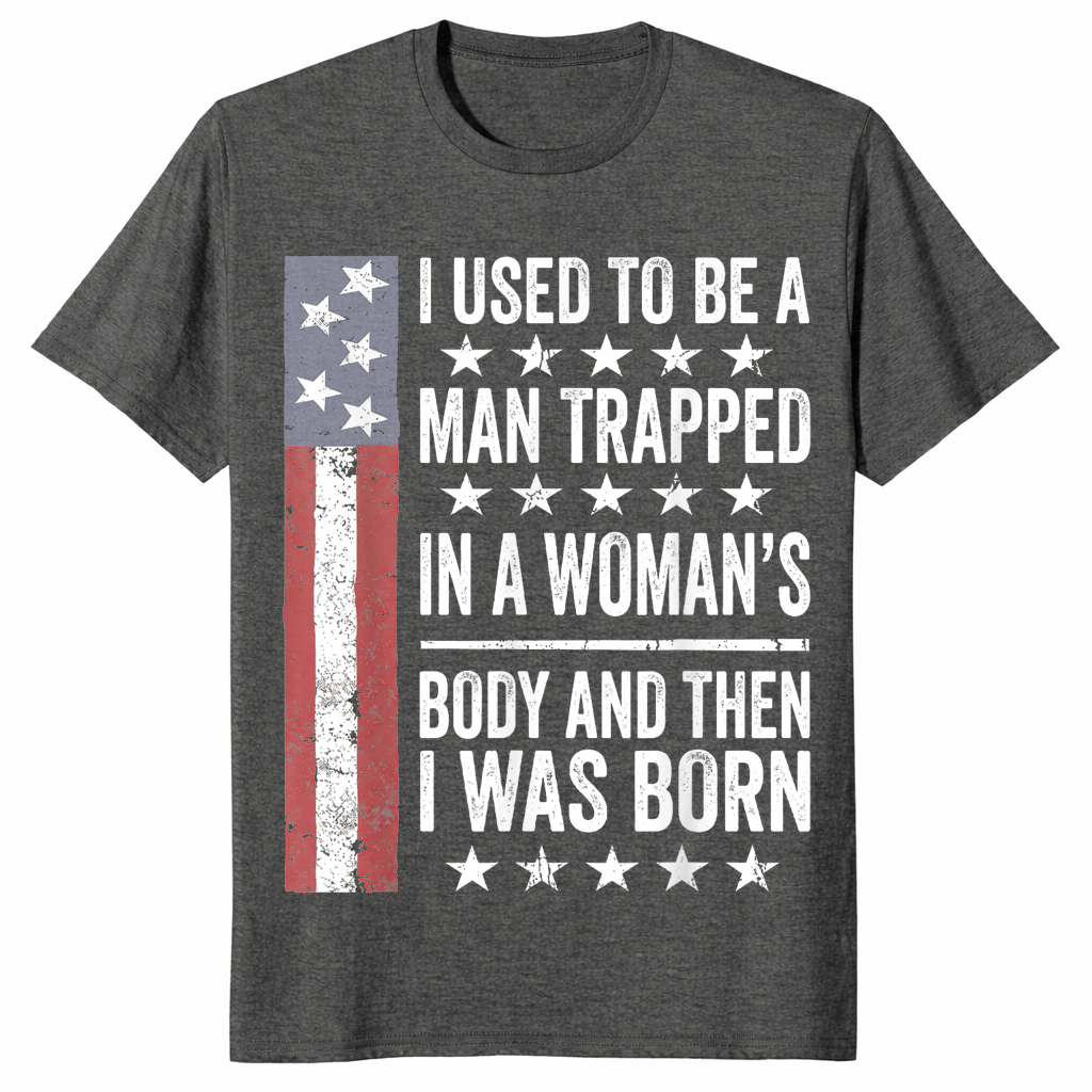 Trapped in a woman's body sarcastic shirt in dark heather