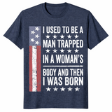 Trapped in a woman's body sarcastic shirt in heather navy