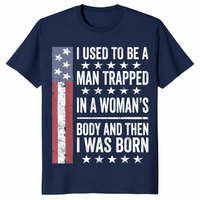 Trapped in a woman's body sarcastic shirt in navy