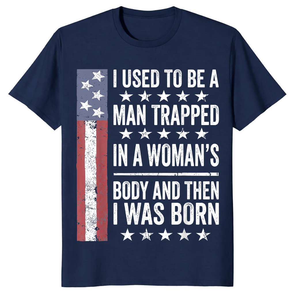 Trapped in a woman's body sarcastic shirt in navy