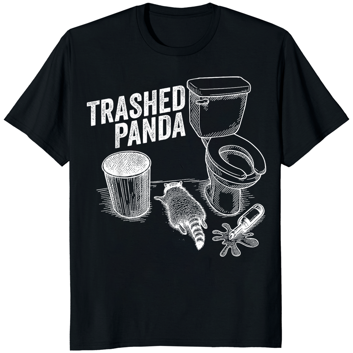 Trashed Panda Funny Drunk Raccoon T-Shirt | Cuccico | Cuccico