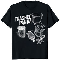 Trashed Panda Funny Drunk Raccoon T-Shirt by Cuccico in black