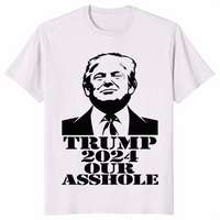Ice grey funny political satire shirt with Trump 2024 stencil graphic