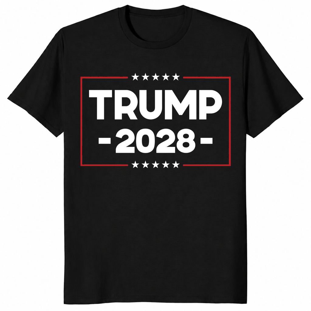 Black trump 2028 shirt front print