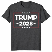 Dark heather grey trump 2028 shirt front print